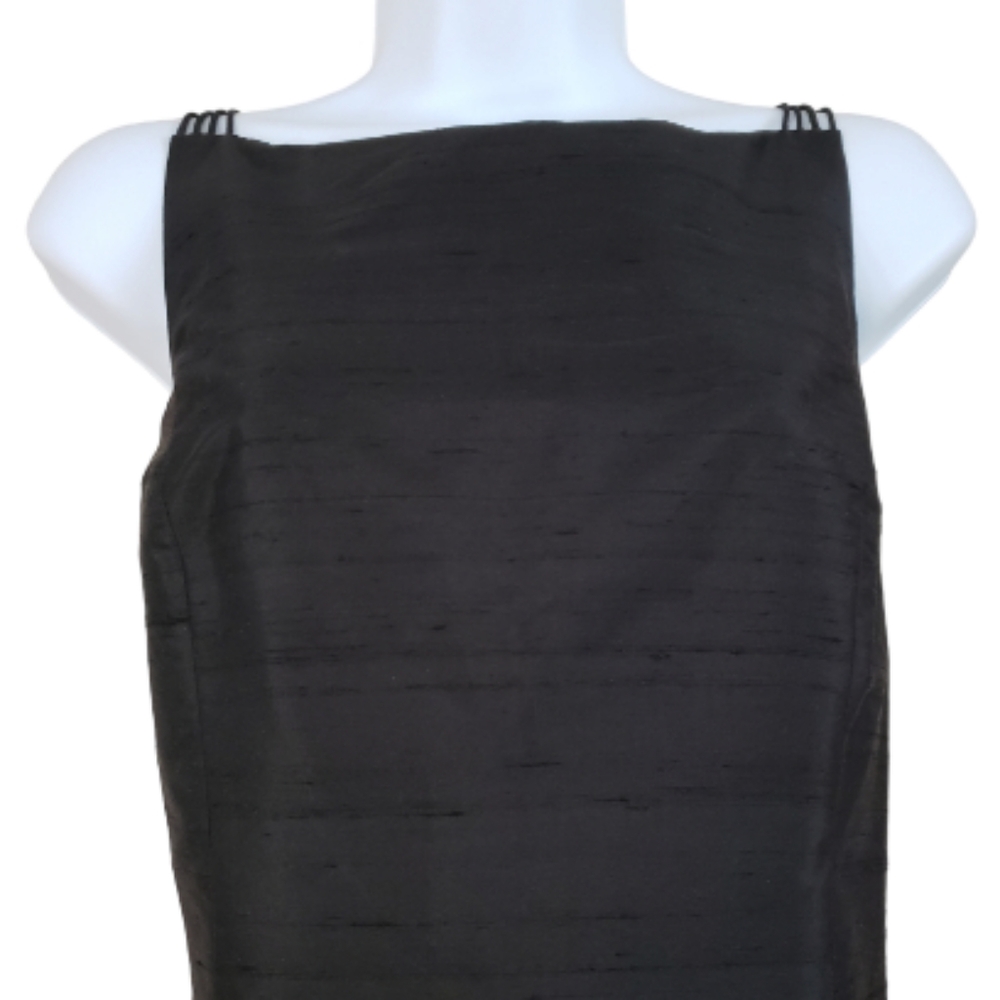 NWT Jeremy Spencer black silk shift sheath dress Womens 10 - Picture 4 of 5